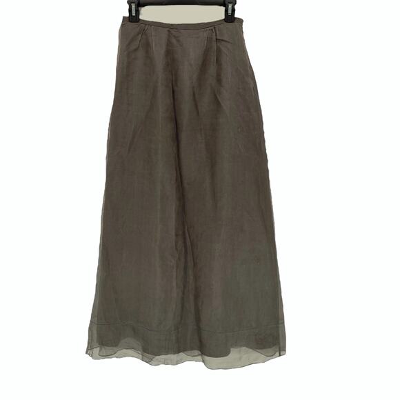 Banana Republic Silk Maxi Skirt 4 Brown Lined Quiet Luxury Old Money - Picture 1 of 16